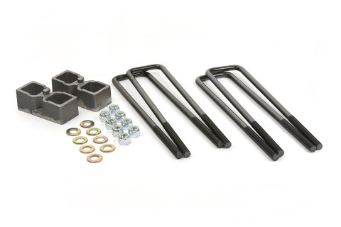 Daystar Leaf Spring Block Kits KC09124 Blocks, Rear Axle Position, Steel, 2.00 in. Thick, U-bolts, Dodge, Ram, Kit