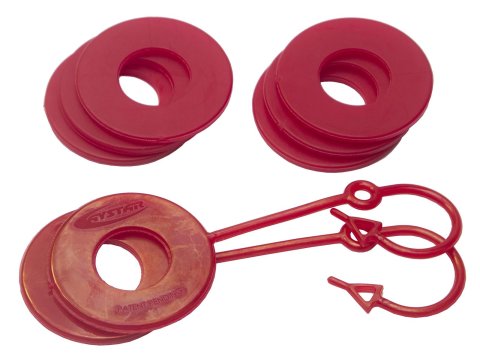 Daystar D-Ring Washers KU70061RE Locking Washers, Polyurethane, Red, 3/4 in. Shackles, Set of 8