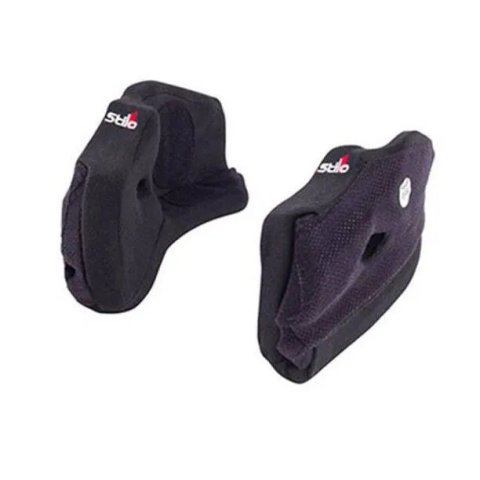 Stilo Replacement Cheek Pads YA0825MM25 Helmet Pads, ST5, 25mm, Black, Logo, Pair