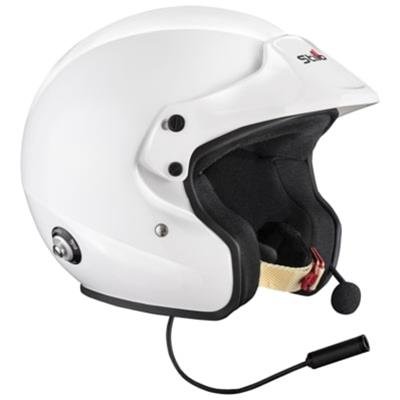 Stilo Venti Sport Plus Composite Helmets AA0132HG2T59 Helmets, Composite, White, Gloss, Snell SA2020, FIA-8859-2020, Boom Mic/Speakers, Open Face, No Graphic, Large, Each