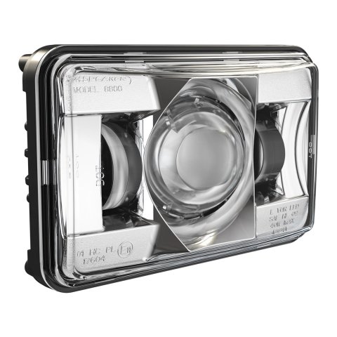 J. W. Speaker 8800 Evolution 2 LED Headlights 551371 Headlight, LED, Rectangle, Clear Lens, Black Housing, Chrome Bezel, 6.600 in. Length, 4.220 in. Height, Each