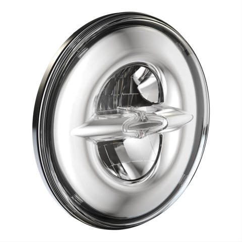 J. W. Speaker 8720 Reflector LED Headlights 552861 Powersports Headlight Assemblies, Model Reflector, Chrome Bezel, LED, Clear Lens, Aluminum Housing, Black, Each