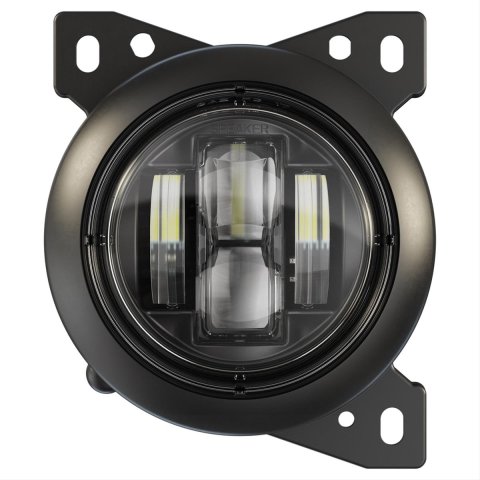 J. W. Speaker 95 LED Fog Lights 553733 Auxiliary Light, Harmonized Light, LED, RHT/LHT, 90mm Round, Clear, Aluminum, 12-24 V, Kenworth, Peterbilt, Pair