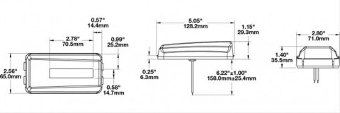 J. W. Speaker 157 LED Side Turn Signal Lights 344461 Indicator, Light, Front, Amber Lens, Each