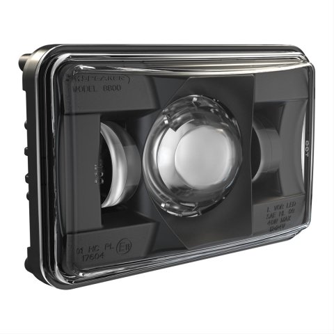 J. W. Speaker 8800 Evolution 2 LED Headlights 552571 Headlight, LED, Rectangle, Clear Lens, Black Housing, Black Bezel, 6.600 in. Length, 4.220 in. Height, Each