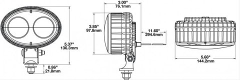 J. W. Speaker 770 LED Safety Lights 1706441 Auxiliary Lights, Model 770, Red Safety, Oval, Each