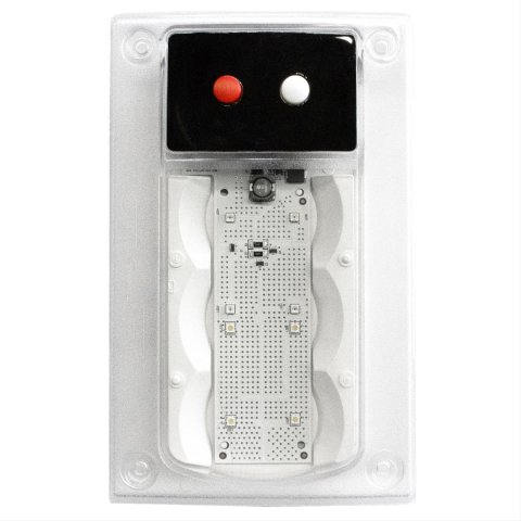 J. W. Speaker Model 417 LED Dome Lights 443171 Interior Lights, Lamp, Rectangular, Low Profile, Plastic, Clear, White and Red Light, 7.60 in. Height x 1.12 in. Deep x 4.84 in. Wide, Each