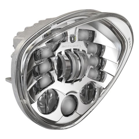 J. W. Speaker 8695 Adaptive 2 LED Headlights 555161 Headlight, LED, Diamond, Clear Lens, Gray Housing, Chrome Inner Bezel, Victory, Each