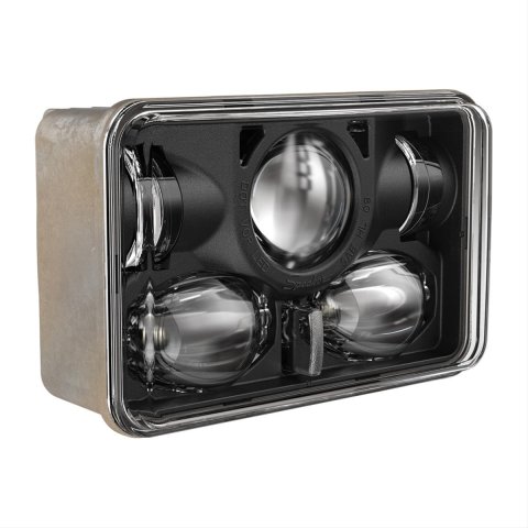 J. W. Speaker 8820 Evolution 2 LED Headlights 550931 Headlight, LED, Rectangle, Clear Lens, Black Housing, 6.440 in. Length, 5.110 in. Height, Each
