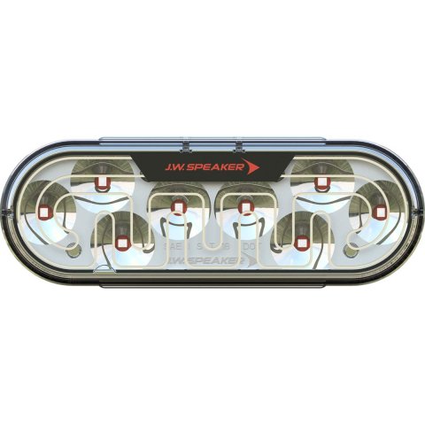 J. W. Speaker 274 Heated Oval LED Signal Lights 0346701 Taillight Assemblies, Light, Red LED, Polycarbonate, Clear Lens, 2.24 in. Height, 6.52 in. Width, 0.83 in. Depth, Each