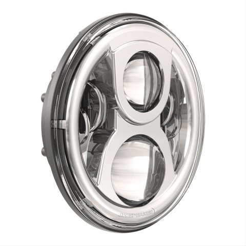 J. W. Speaker 8700 Evo 2 DOT-Compliant Dual Burn LED Headlights 554961 Headlight, LED, Round, Clear Lens, Gray Housing, Chrome Inner Bezel, 7.000 in. Diameter, Each