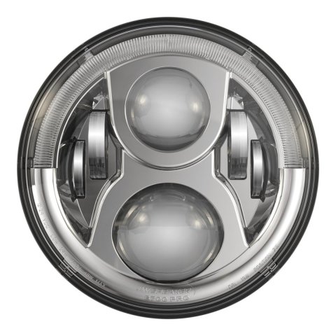 J. W. Speaker 8700 Evo 2 Pro ECE-Compliant Dual Burn LED Headlights 0556951 Headlights, LED, EVO PRO, Chrome Inner Bezel, ECE-Compliant, Left Hand Traffic, Each