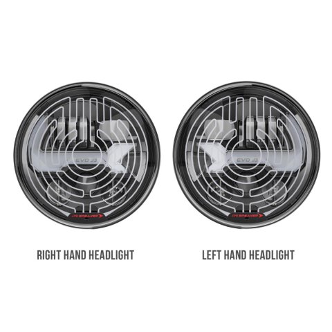 J.W. Speaker Headlight Assemblies 0558153 LED Headlights, EVO J3, BLACK, CANADA,KIT, HTD