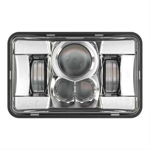 J. W. Speaker 8800 Evolution 2 LED Headlights 551391 Headlight Assemblies, Headlights, Rectangle, Clear Lens, Black Housing, Chrome Bezel, ECE Compliant, Each