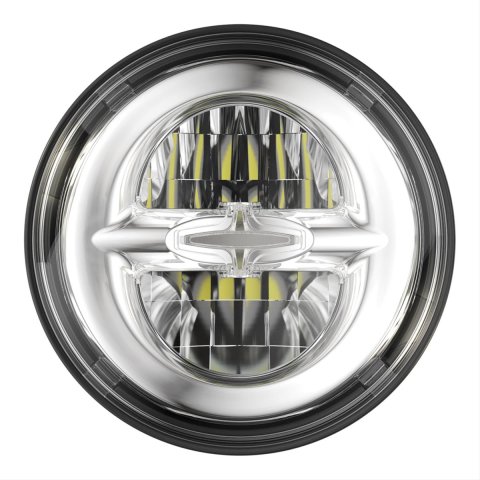 J. W. Speaker 8620 Reflector LED Headlights 553011 Powersports Headlight Assemblies, Model Reflector, Chrome Bezel, LED, Clear Lens, Aluminum Housing, Black, Each