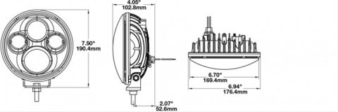 J. W. Speaker TS4000 LED Auxiliary Lights 551121 Light, ECE Light, LED, High Beam, 7 in. Round, Clear, Chrome Inner Bezel, Aluminum, 12-24 V, Each