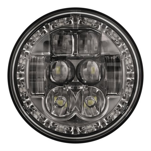 J. W. Speaker 8631 Evolution DOT/ECE-Compliant LED Headlights 551641 Headlight Assemblies, LED, Round, Clear Lens, Black Housing, Left Hand Traffic Beam, 5.750 in. Diameter, Each