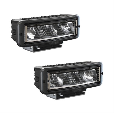 J. W. Speaker 9800 LED Headlights 550171 Headlight Assemblies, Model LED, Clear Lens, Black Housing, Black Bezel, 12-24 V High Beam, Delphi 12052848 Connector, Pair