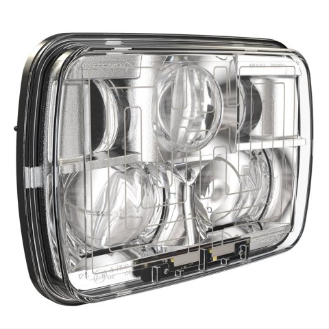 J. W. Speaker 8910 Evolution 2 LED Headlights 554421 Headlight Assemblies, Model 2, LED, Clear Lens, Black Housing, Chrome Bezel, 12-24 V LHT, Each