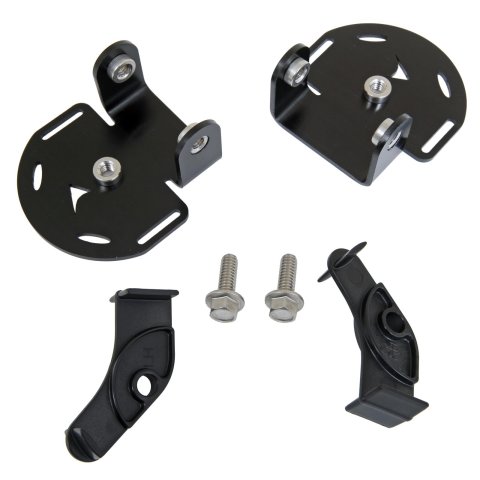 J. W. Speaker Auxiliary Light Mounting Brackets for 2007-2021 WRANGLER, 2018 WRANGLER JK - 8200573 Mount Brackets, Grille Mount, Aluminum, Black Powdercoated, Trail 6 Pro Lights, Pair