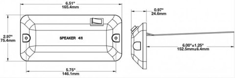 J. W. Speaker 411 LED Dome Lights 443291 Interior Lights, Series LED, Rectangular, 3-Wire, Off/On/ Switch, 6.51 in. Wide, 2.97 in. Height, 0.97 in. Deep, Universal, Each