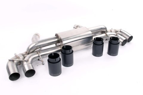 Dinan Free Flow Stainless Exhaust Systems D660-0079-BLK Systems, Stainless, Rear Axle-back, Dual In/Four Out, Steel, Natural, Split Rear Exit, Black Tips, BMW, 4.4L, Kit