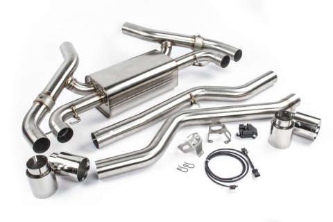 Dinan Free Flow Stainless Exhaust Systems D660-0085 Systems, Stainless, Rear Axle-back, Dual In/Four Out, Steel, Natural, Split Rear Exit, Polished Tips, BMW, 3.0L, Kit