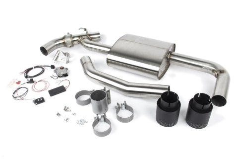Dinan Free Flow Stainless Exhaust Systems D660-0083-BLK Systems, Stainless, Rear Axle-back, Single In/Dual Out, Steel, Natural, Split Rear Exit, Black Tips, Mini, 2.0L, Kit