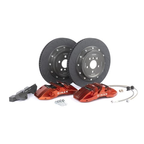 Dinan Big Brake Front Kits D290-1007-R Disc Kit, Brake, Front, Slotted Rotors, 6-Piston Red Powdercoat Calipers, BMW, Kit