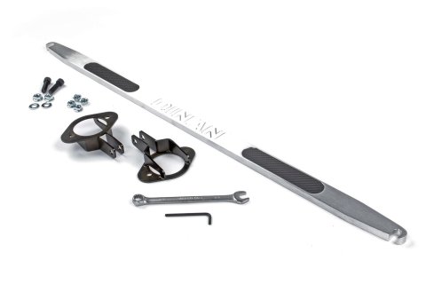 Dinan Shock Tower Braces D180-0372 and Strut Braces, Brace, Rear, Brushed Aluminum, Carbon Fiber Inserts, BMW, Each