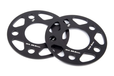 Dinan 0.236 inch Wheel Spacers D210-2024 Spacer, Billet Aluminum, 6.00mm Thickness, 66.50mm Center Bore Diameter, Pair