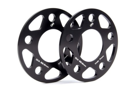 Dinan 0.276 inch Wheel Spacers D210-2025 Spacer, Billet Aluminum, 7.00mm Thickness, 66.50mm Center Bore Diameter, Pair