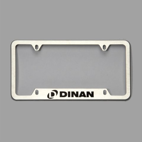 Dinan License Plate Frames D010-0012 Frame, Stainless Steel, Brushed, Logo, Each