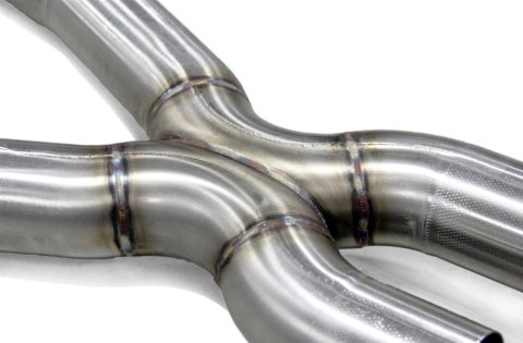 Dinan High-Flow X-Pipes D660-0080 Crossover Pipes, X-Pipe, Stainless Steel, Natural, 3 in. Diameter, BMW, Kit