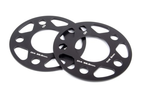 Dinan 0.197 inch Wheel Spacers D210-2023 Spacer, Billet Aluminum, 5.00mm Thickness, 66.50mm Center Bore Diameter, Pair