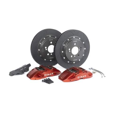Dinan Big Brake Rear Kits D290-1006-R Disc Kit, Brake, Rear, Slotted Rotors, 4-Piston Red Powdercoat Calipers, BMW, Kit