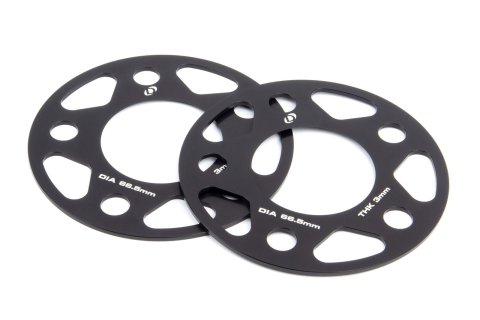 Dinan 0.12 inch Wheel Spacers D210-2021 Spacer, Billet Aluminum, 3.00mm Thickness, 66.50mm Center Bore Diameter, Pair