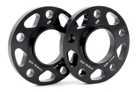 Dinan 0.670 inch Wheel Spacers D210-2042 Spacer, Billet Aluminum, Black, 17.00mm Thickness, 72.60mm Center Bore Diameter, Pair