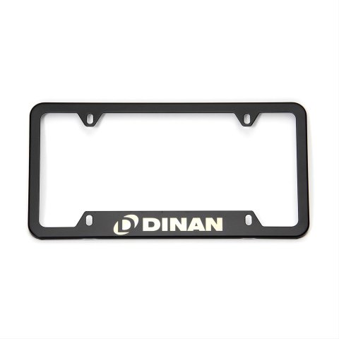 Dinan License Plate Frames D010-0013 Frame, Stainless Steel, Black, Logo, Each