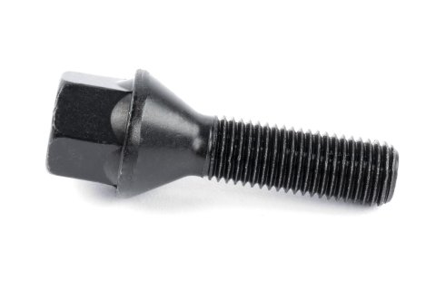 Dinan Lug Bolts D220-0011 Bolts, M12 x 1.5 Thread, 6-Point, Conical Seat, 1.38 in. Length, Steel, Black Zinc Coated, Set of 10