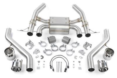 Dinan Free Flow Stainless Exhaust Systems D660-0100 Exhaust, Flow, Rear Axle-Back, 3.0 in., Steel, Polished, 4.50 in. Tips, Four Rear Outlets, BMW, 3.0L, G87, Kit