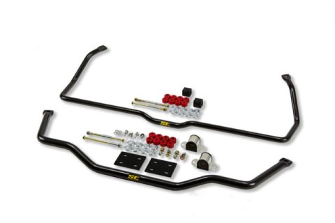 ST Suspensions Sway Bar Sets 52100 Bars, Front and Rear, Solid, Steel, Black Powdercoated, Nissan, Kit