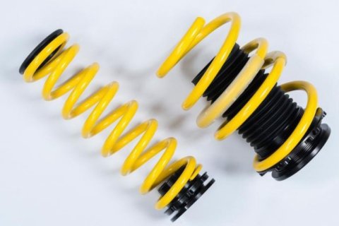 ST Suspensions Adjustable Lowering Springs 27320063 Springs, Height, Front and Rear, Yellow Powdercoated, Use with Factory Dampers, BMW, Kit