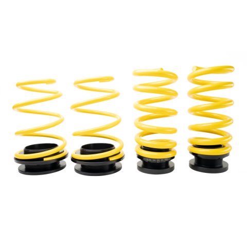 ST Suspensions Adjustable Lowering Springs 27330080 Springs, Height, Front and Rear, Yellow Powdercoated, Use with Factory Dampers, Ford, Kit