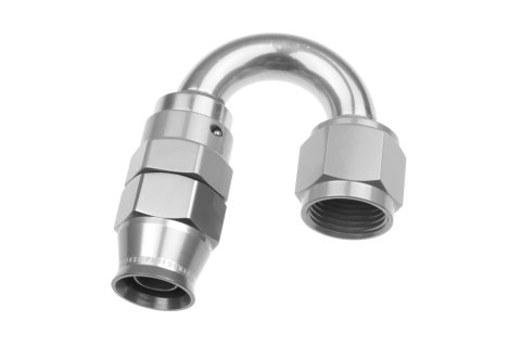 Redhorse Performance 1200 Series Reuseable PTFE Hose Ends 1280-06-5 Ends, Series, Reuseable, PTFE, -6 AN Female Threads, Reusable swivel, 180 degree, -6 AN Hose, Aluminum, Clear Anodized, Each
