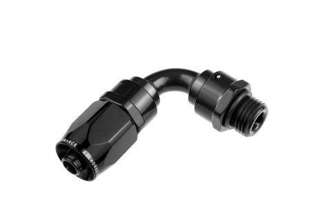 Redhorse Performance 1300 Series ORB Swivel Seal Hose Ends 1390-06-06-2 Ends, Series, ORB, Seal, -6 AN Male Threads, Reusable swivel, 90 degree, -6 AN O-ring Hose, Aluminum, Black Anodized, Each