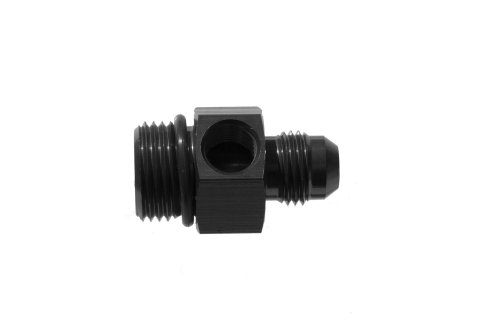 Redhorse Performance 9193 Series Gauge Adapters 9193-10-08-2 Fitting, Pressure Adapter, Straight, Aluminum, Black Anodized, -10 AN Male, -8 AN Male Straight Cut O-ring, 1/8 in. NPT Female, Each