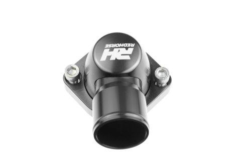 Redhorse Performance 4910 Series Thermostat Housing Assemblies 4910-460-24-2 Water Neck, Aluminum, Black Anodized, O-Ring, 75 Degree, 1.500 in. Outlet, Ford, 426/460, Each