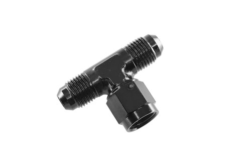 Redhorse Performance 827 Series Tee Adapter Fittings 827-10-2 Fitting, Adapter, AN with Female Swivel On Bottom -10 AN, Aluminum, Black Anodized, Each