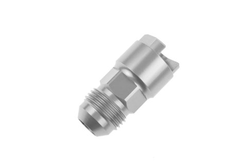 Redhorse Performance 881 Series Quick Disconnect Female Fittings 881-08-06-5 Fitting, Push-On EFI, Straight, Male -8 AN, Quick-Connect, Threaded Cap, 3/8 in., Aluminum, Clear Anodized, Each